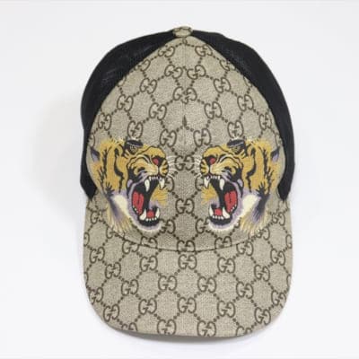 Mũ Gucci Tiger Print GG Supreme Baseball Hat